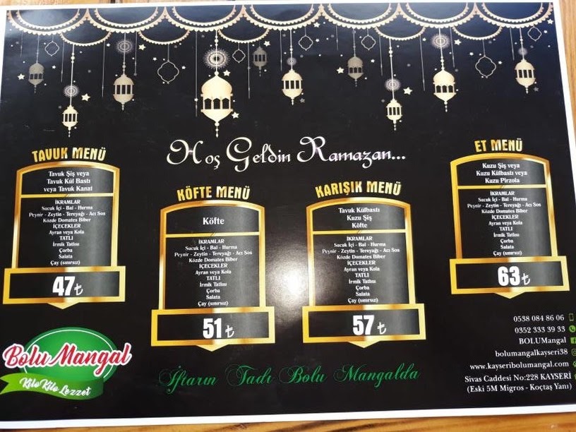 BOLU MANGAL SİVAS CADDESİ KAYSERİ İFTAR MENÜLERİ Mekan Arama Motoru