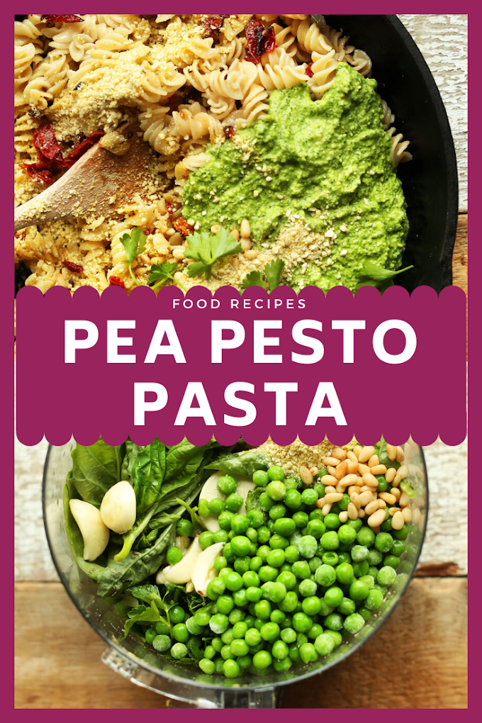 Pea Pesto Pasta With SunDried Tomatoes & Arugula (Vegan + GF)