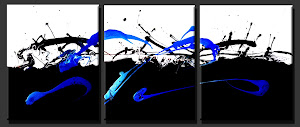 Abstract Painting "In Control - Black & Blue"