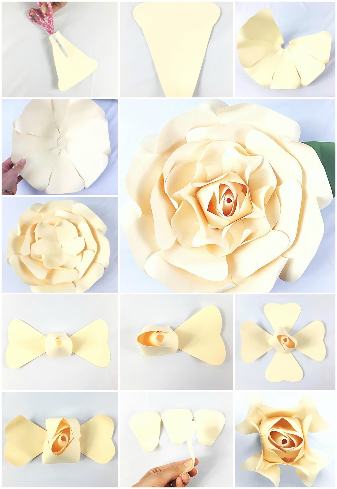 Learn to make Giant Paper Roses in 5 Easy Steps and get a free