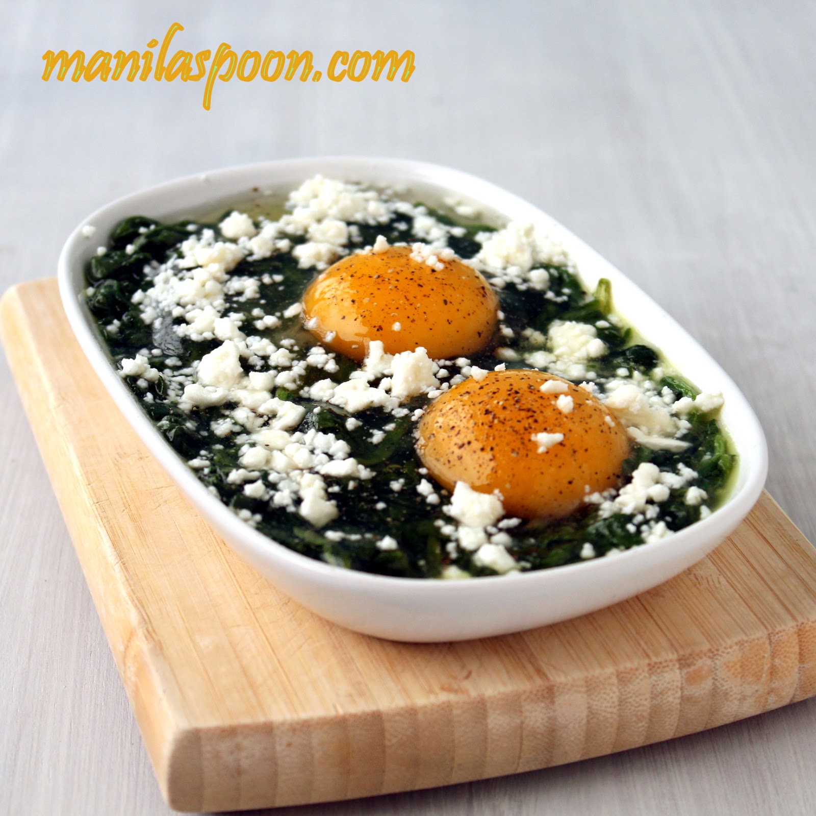 Baked Spinach and Eggs Manila Spoon