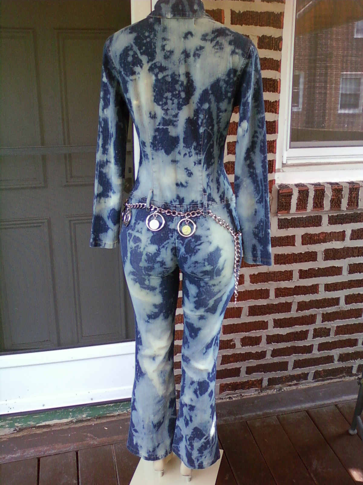 All About The Fashion Ladies: Stretch Faded Denim Womens Jumpsuit Size X-Small, Womens Romper