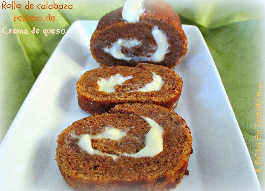 Rollo de calabaza relleno de crema de queso