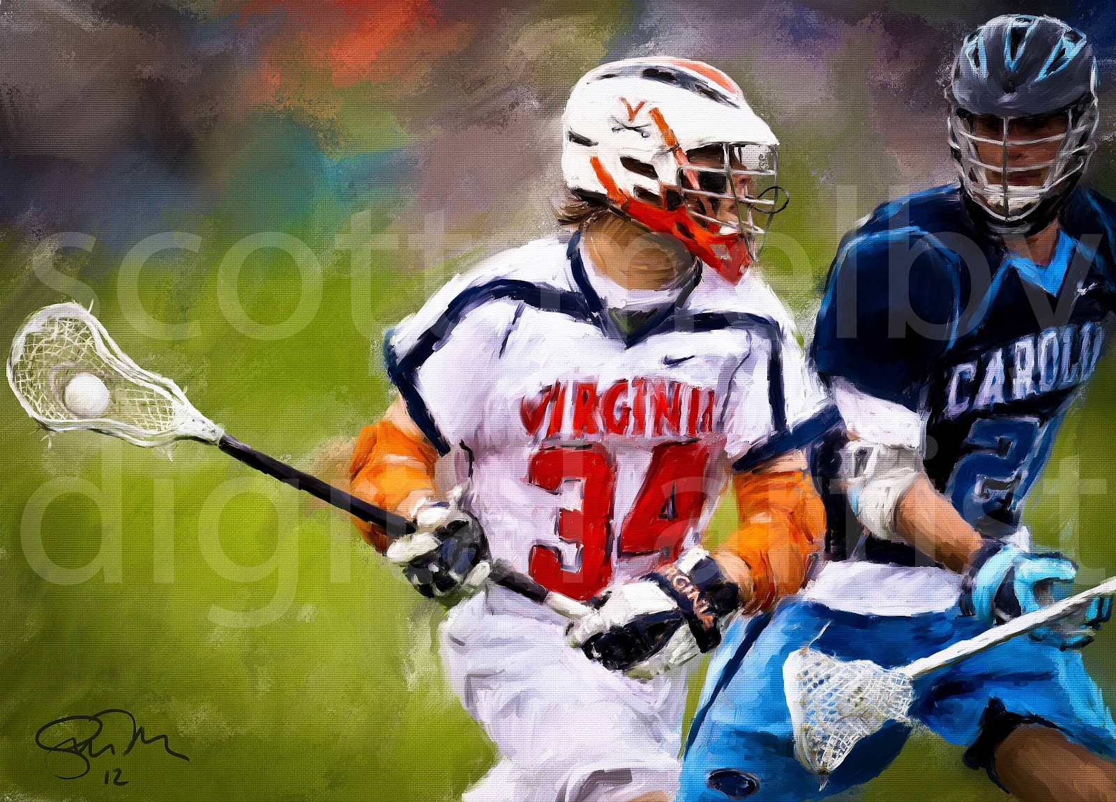 Lacrosse Art by Scott Melby Virginia Lacrosse
