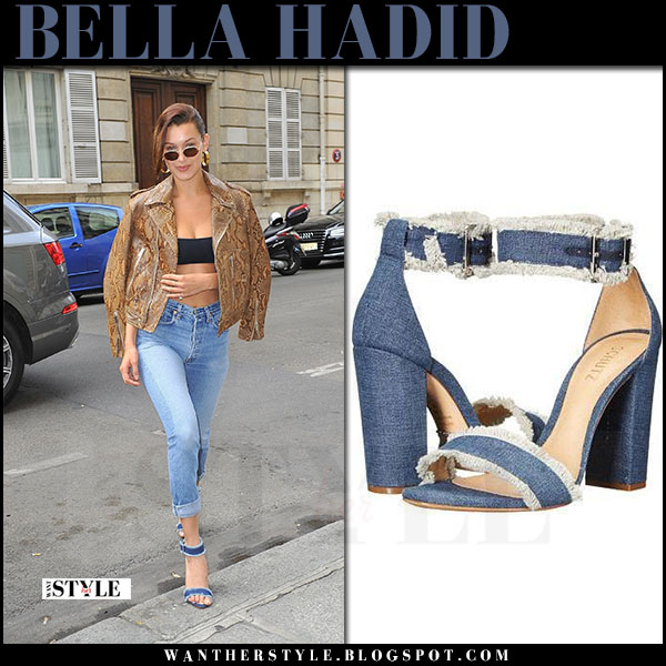 denim ankle strap sandals