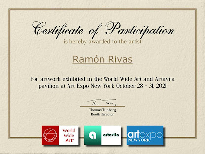Certificado de Participación de Ramón Rivas en Artexpo New York