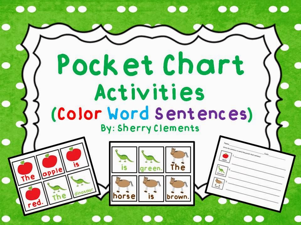 dr clements kindergarten pocket chart activities color word sentence pocket chart