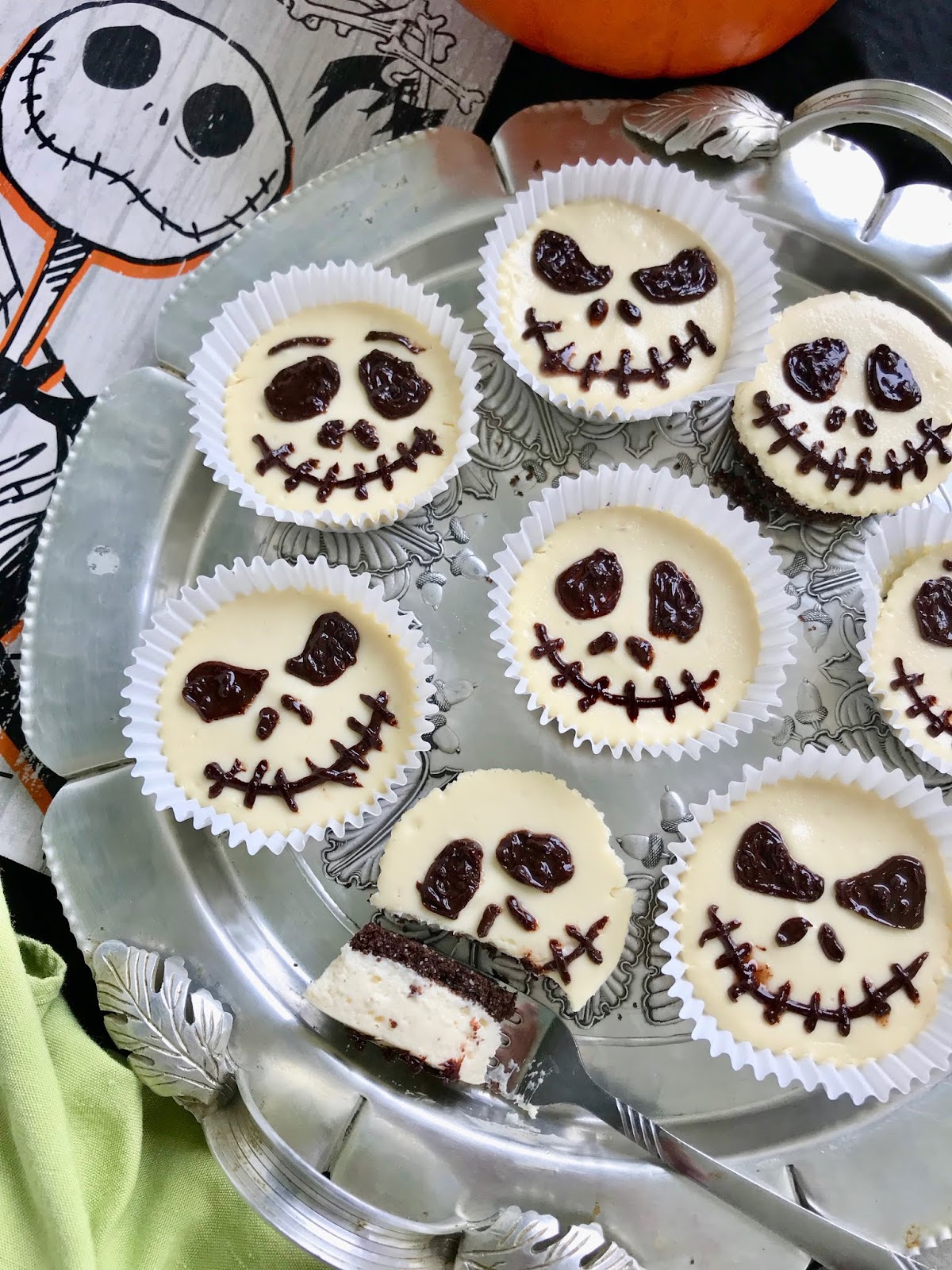 Savory Moments Individual Jack Skellington cheesecakes 