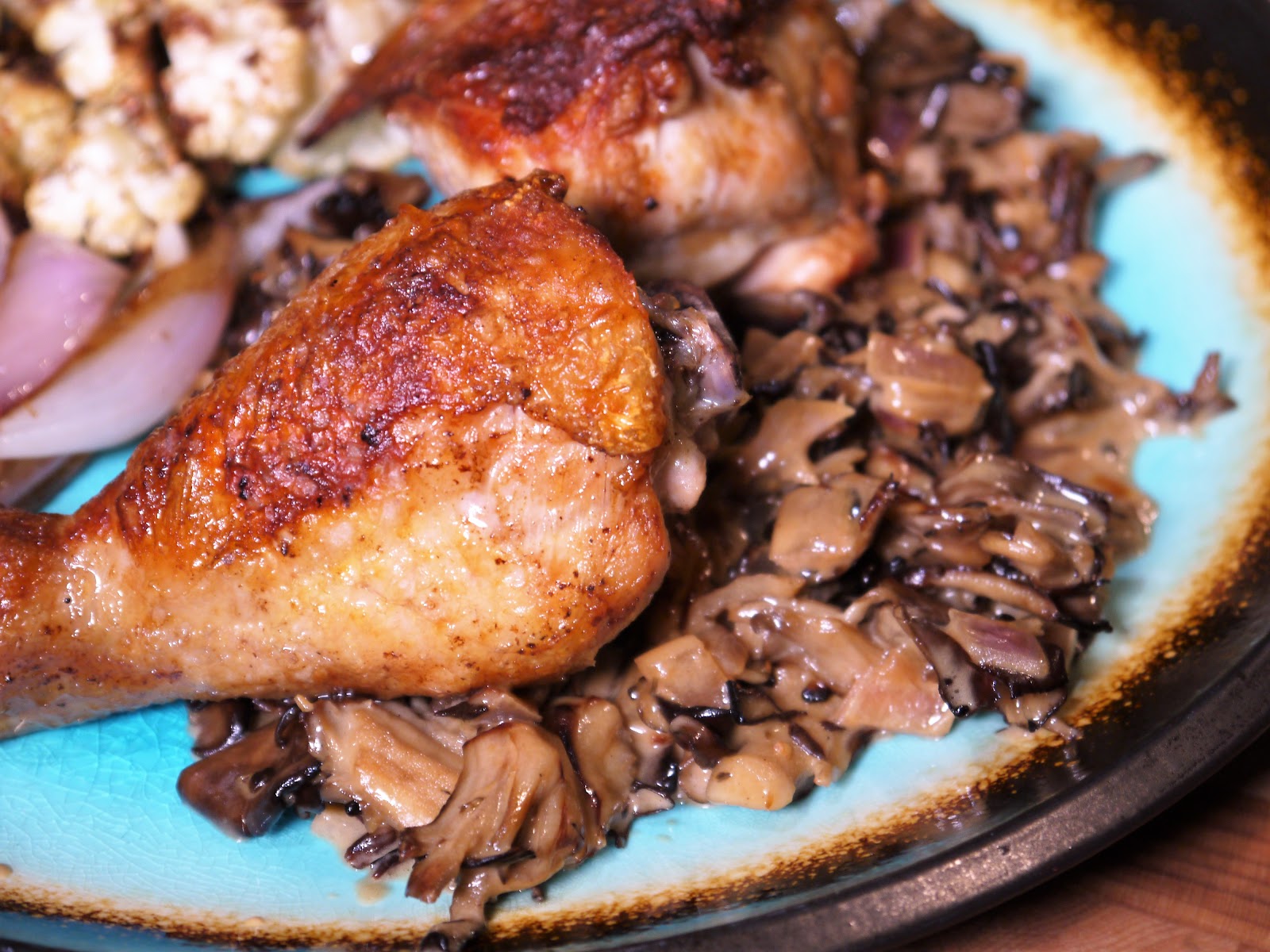Clockwatching Tart PanSeared Chicken with Maitake Mushroom Cream Sauce