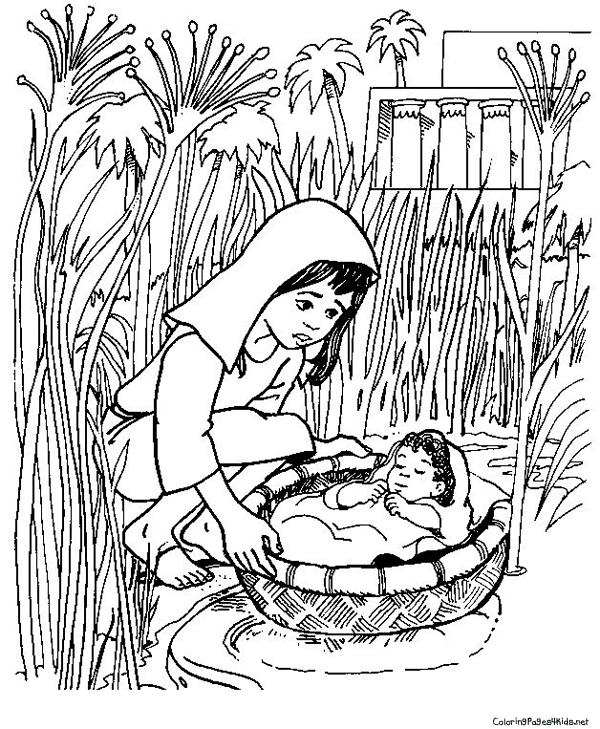 Baby Moses Coloring Page ~ Coloring Pages