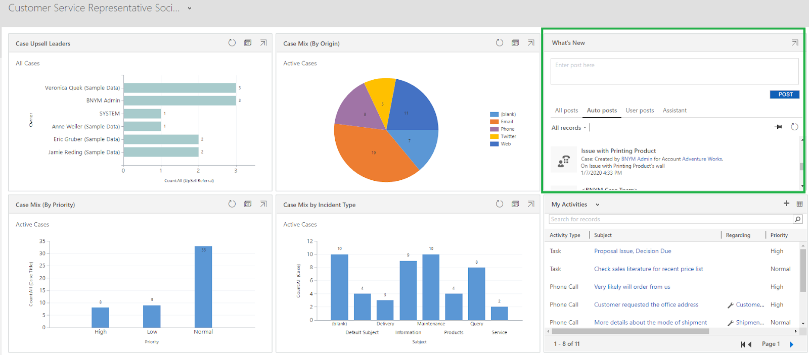 Dynamics 365 Customer Engagement What's new Personal Wall not