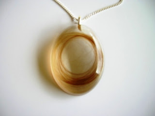 Resin oval pendant for a lock of hair