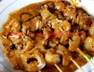 Foto Resep Sate Kikil Sapi atau Cecek Bumbu Kacang Pedas Sederhana Spesial Asli Enak