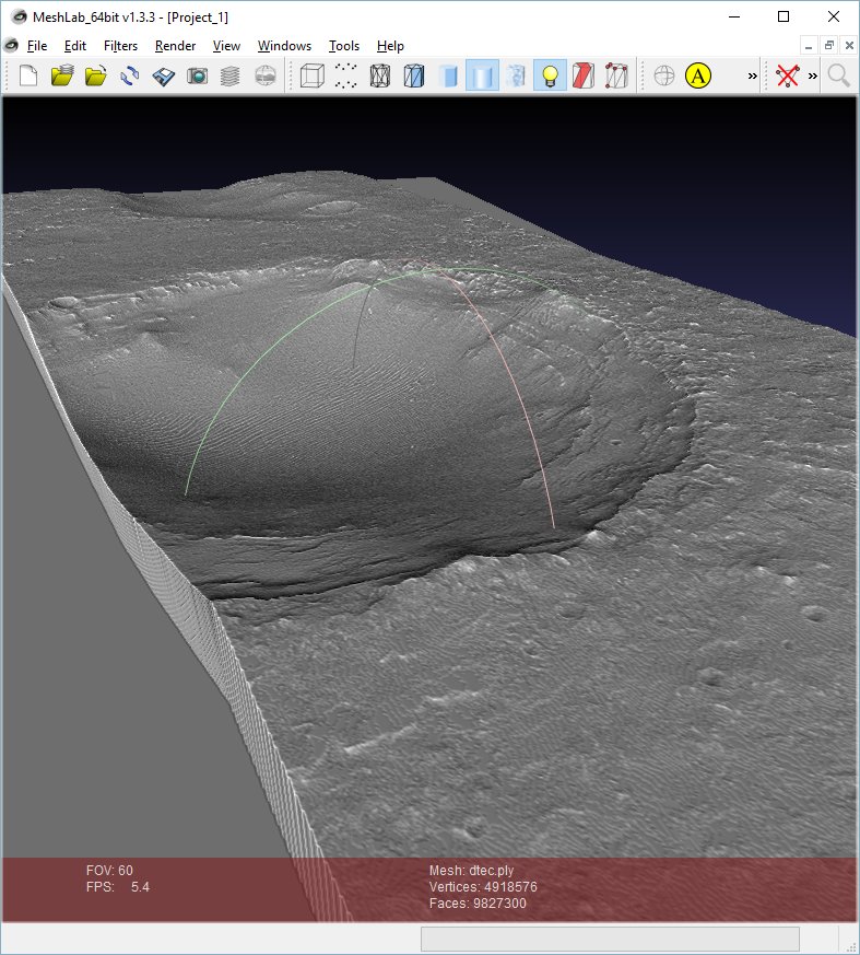 GIS DEM raster to 3D PLY format