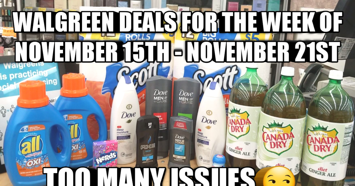 WALGREEN DEALS FOR THE WEEK OF NOVEMBER 15TH NOVEMBER 21ST