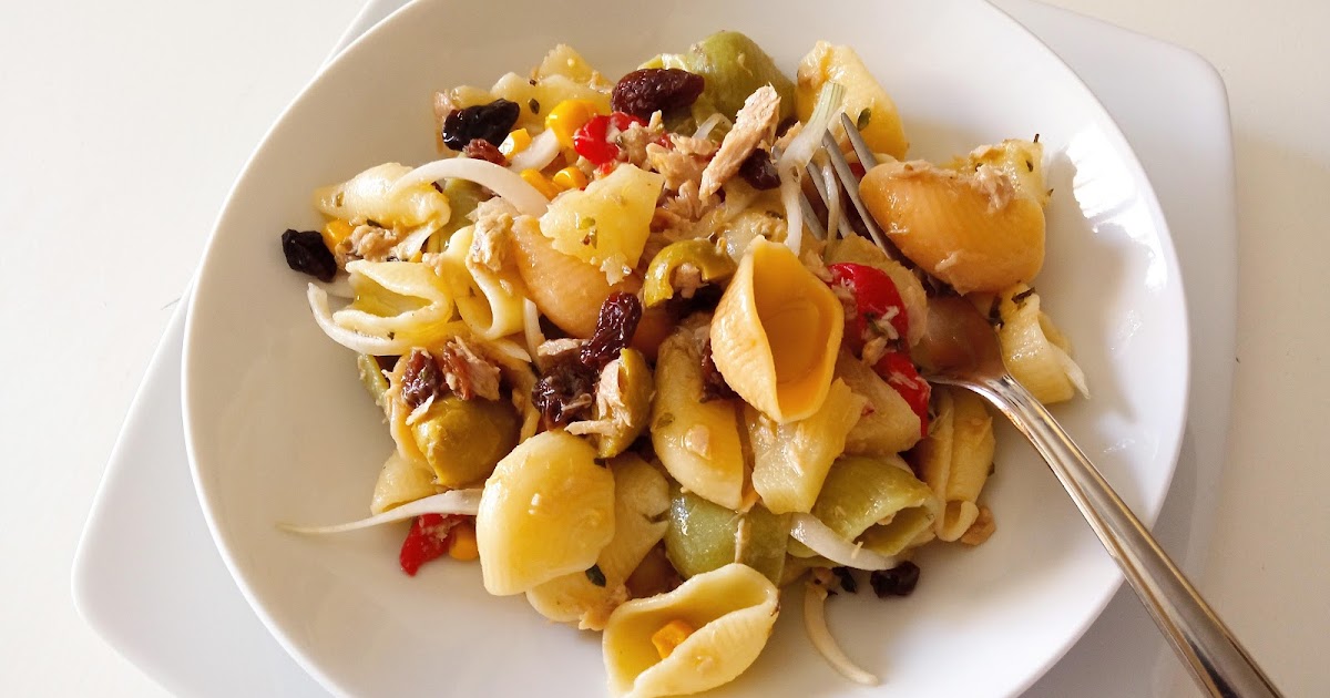 El delantal rojo: 658.- Ensalada de pasta con atún y piña
