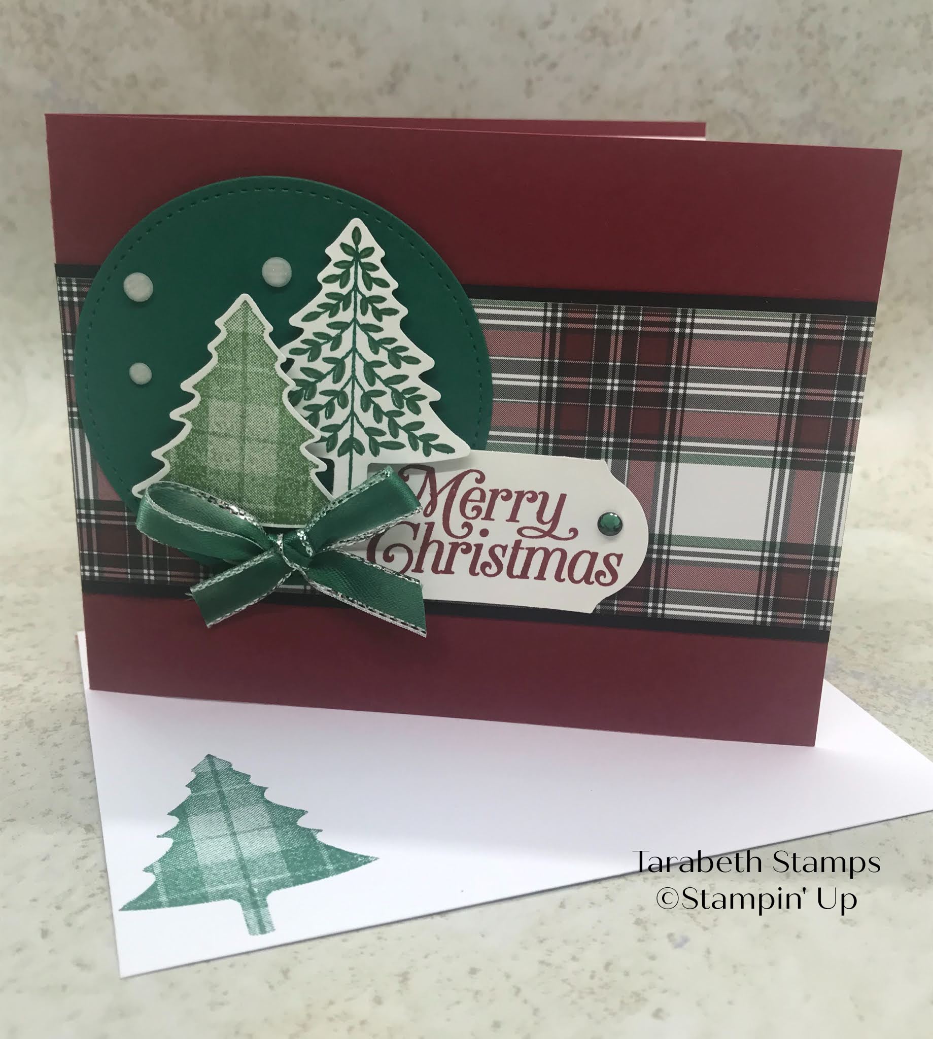 Tarabeth Stamps: Stampin' Up Perfectly Plaid Merry Christmas Card