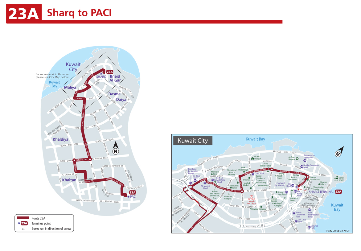 Kuwait City Bus Route Kuwait City Bus Route 23a Sharq To Paci