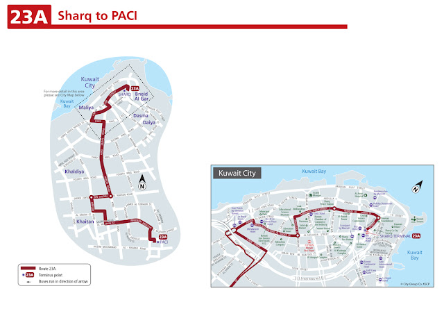 Kuwait Bus Route Number - 23 From Mirqab To Khaithan 1