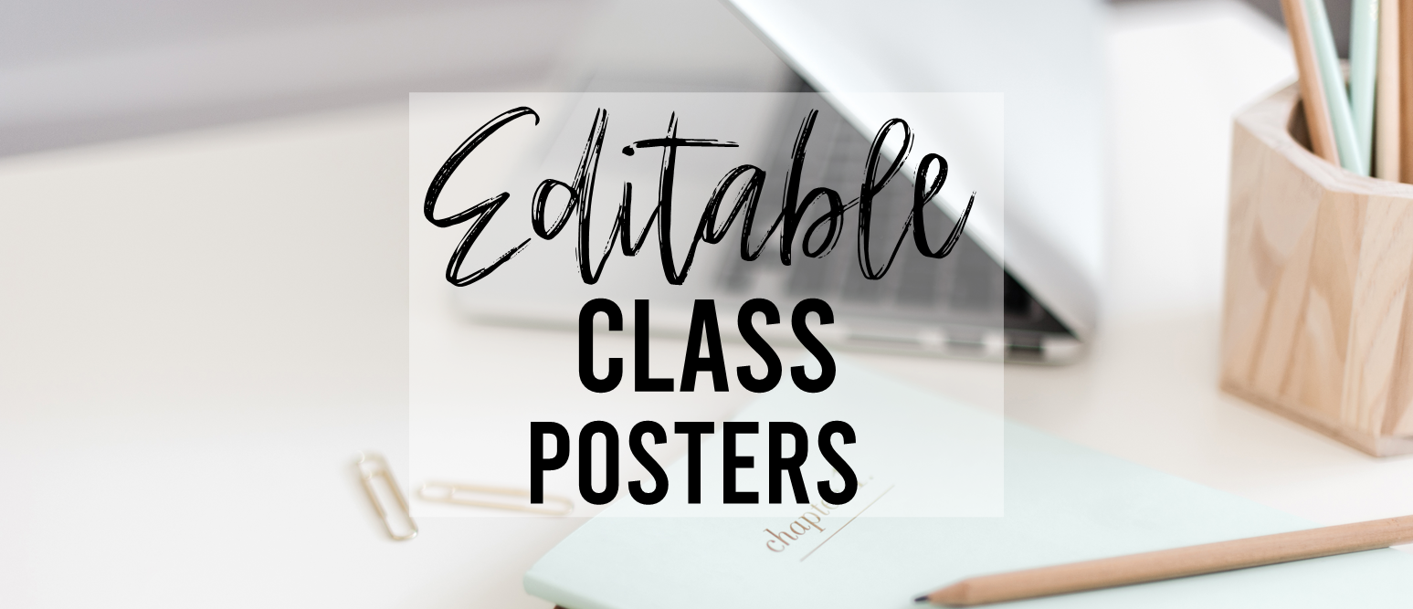 Editable Class Posters for your classroom Kindergarten First Grade Second Grade