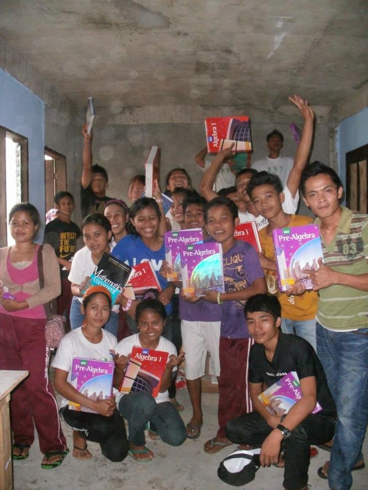 Students happy for their books