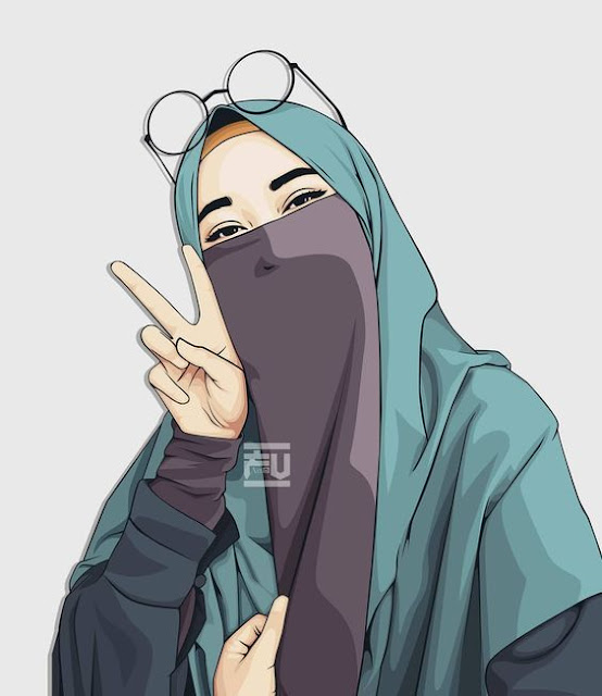 gambar kartun muslimah berhijab