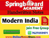 Modern India Notes PDF by Springboard Academy