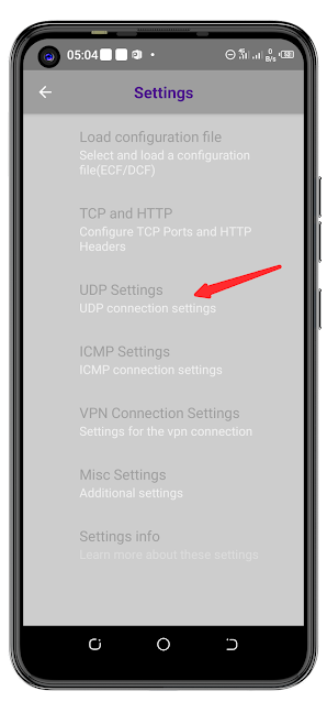 accédez aux paramètres UDP (UDP Settings)