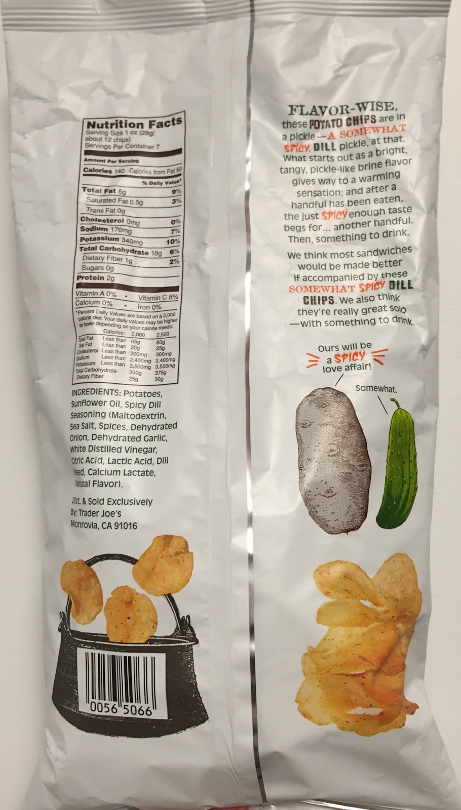 Trader Joe's Somewhat Spicy Dill Flavored Kettle Cooked Potato Chips