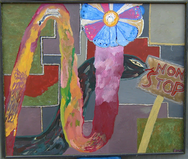 Opera unica, quadro, il serpente ed il fiore quasi intero originale Bart Revolution 2005
