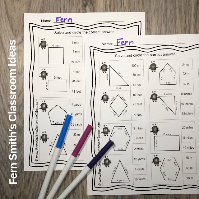 Click Here to Download This Finding the Perimeter Center Games, Task Cards, and Printable Worksheets Math Center Resource for Your Classroom Today!