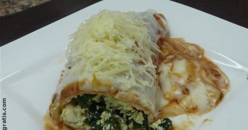 Cocina Naturista: Canelones de espinaca y ricota o requesón image of Cocina Naturista: Canelones de espinaca y ricota o requesón