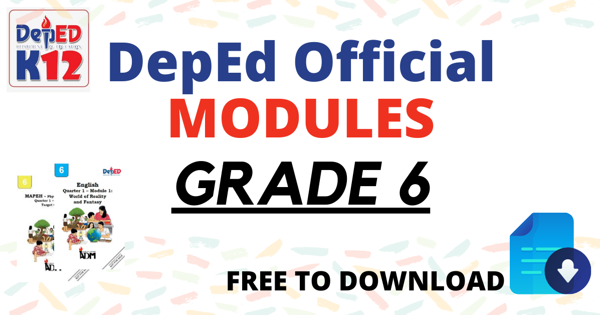 Deped Official Modules For Grade 6 Deped Click