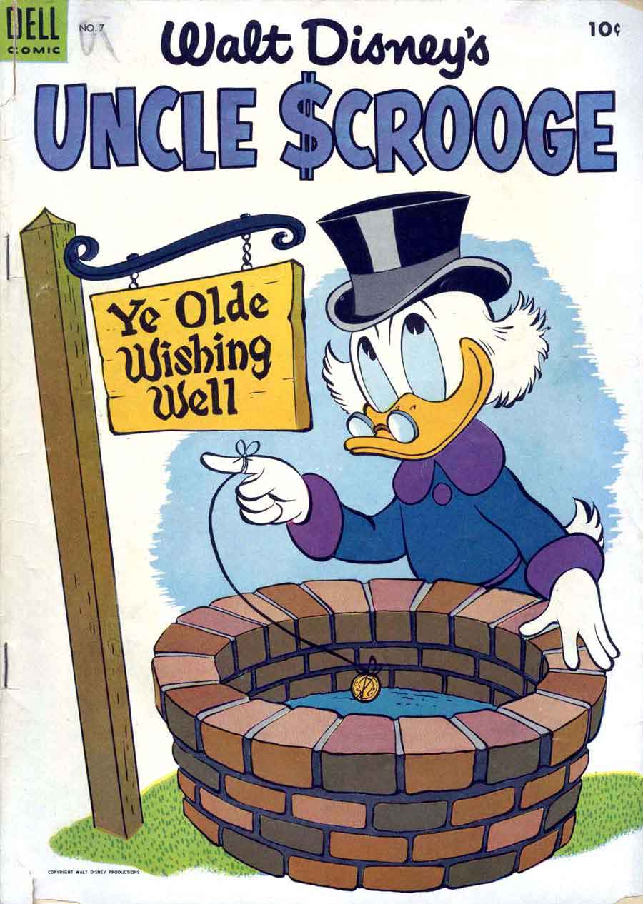 Uncle Scrooge #7 golden age dell comic book cover by Carl Barks