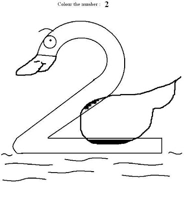 Free Coloring Pages Printable: Fun Number Two Coloring Pages