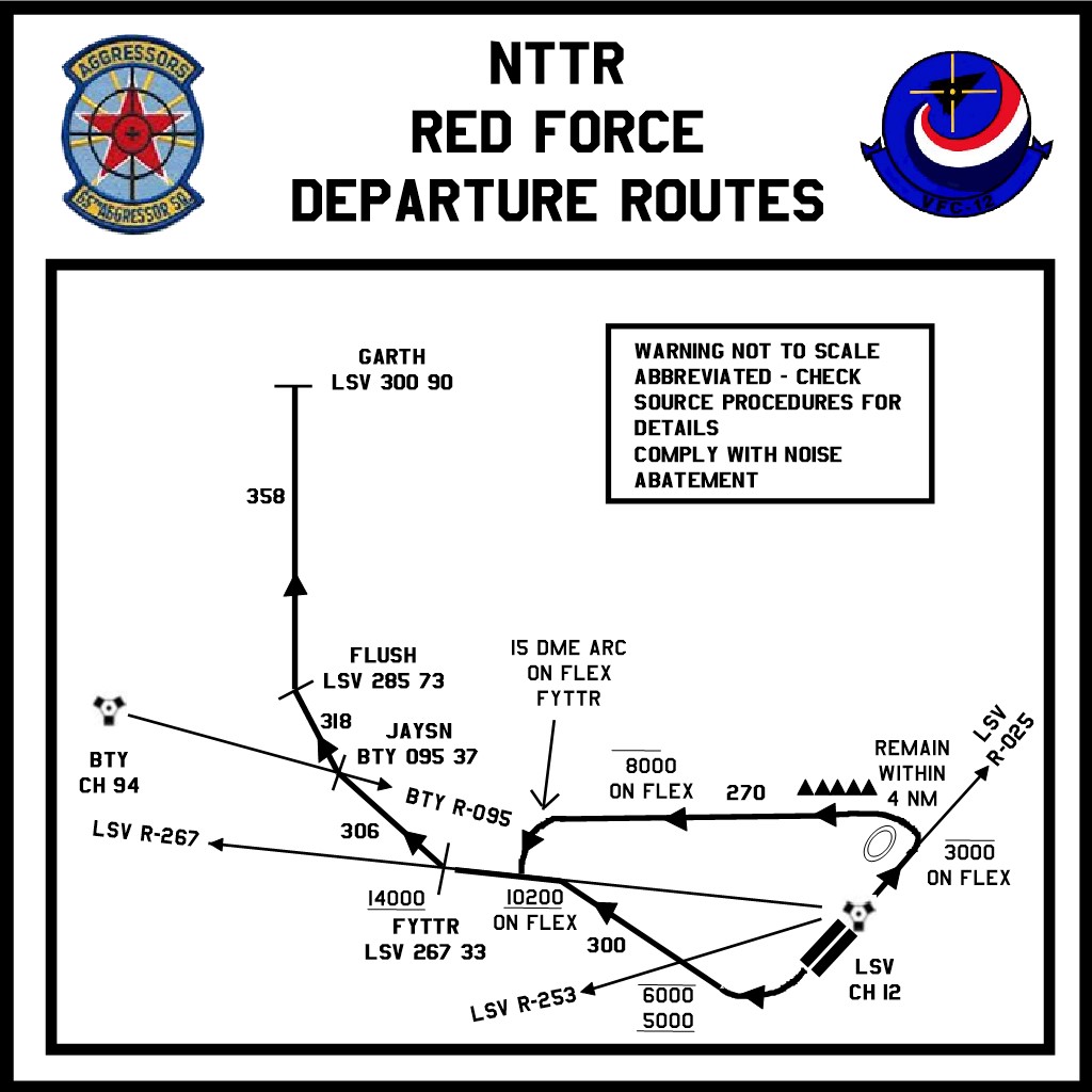 ALLIED FLYING FORCE Navigation NELLIS AFB DEPARTURE ROUTES