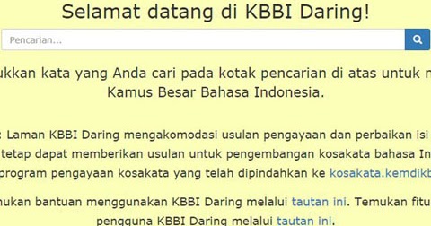 Kamus Besar Bahasa Indonesia Daring Edisi Kelima Dirilis 