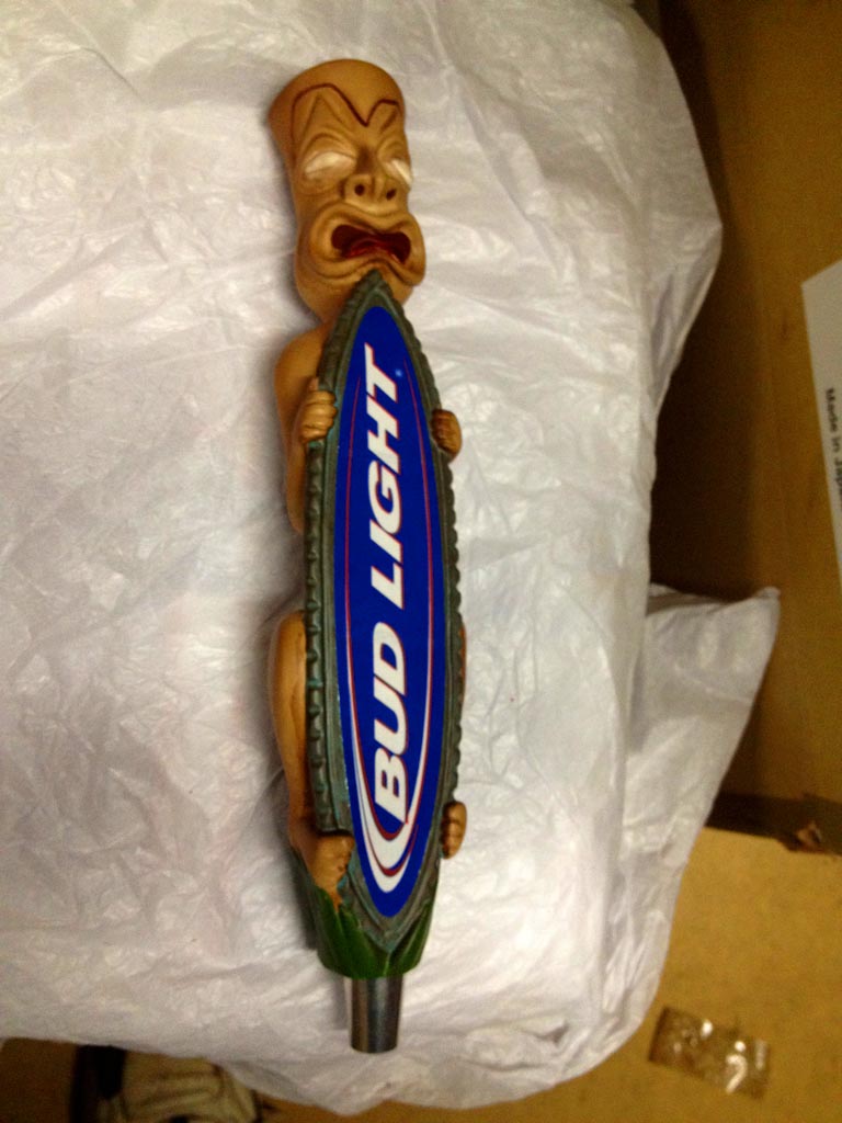 Tap Handle 142 Bud Light Tiki with Surfboard