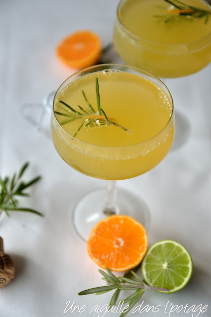 rosemary mandarin prosecco cocktail 
