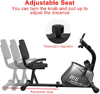 Snode R16 Recumbent Exercise Bike's adjustable seat, image