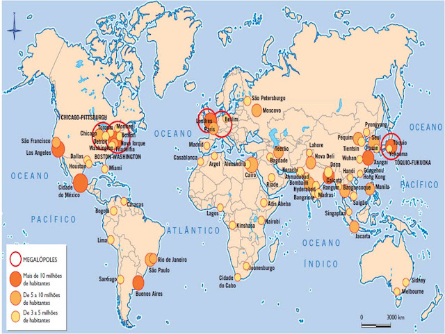 Xeografia e Historia: MAPA DAS GRANDES CIDADES DO MUNDO