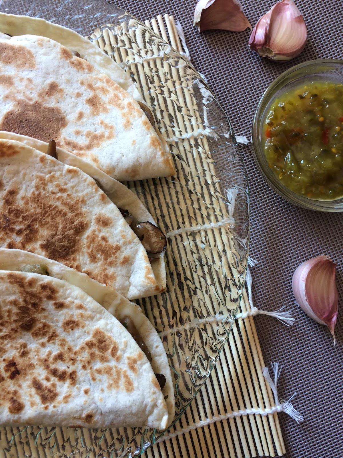 Quesadillas con setas y queso. Cooking the Chef