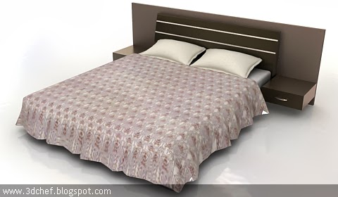 Modern Bed 3ds Max Model