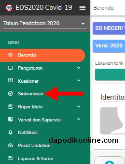 Klik menu sinkronisasi