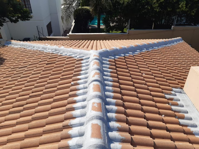 Ridge,joints and flashing waterproofed with membrane 