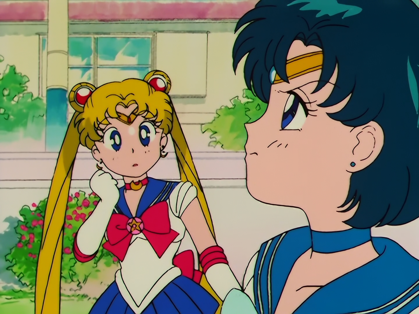 Мун р. Sailor Moon 1992. Ами Мидзуно и Мамору. Усаги и Мамору. Сейлор Меркурий Скриншоты.