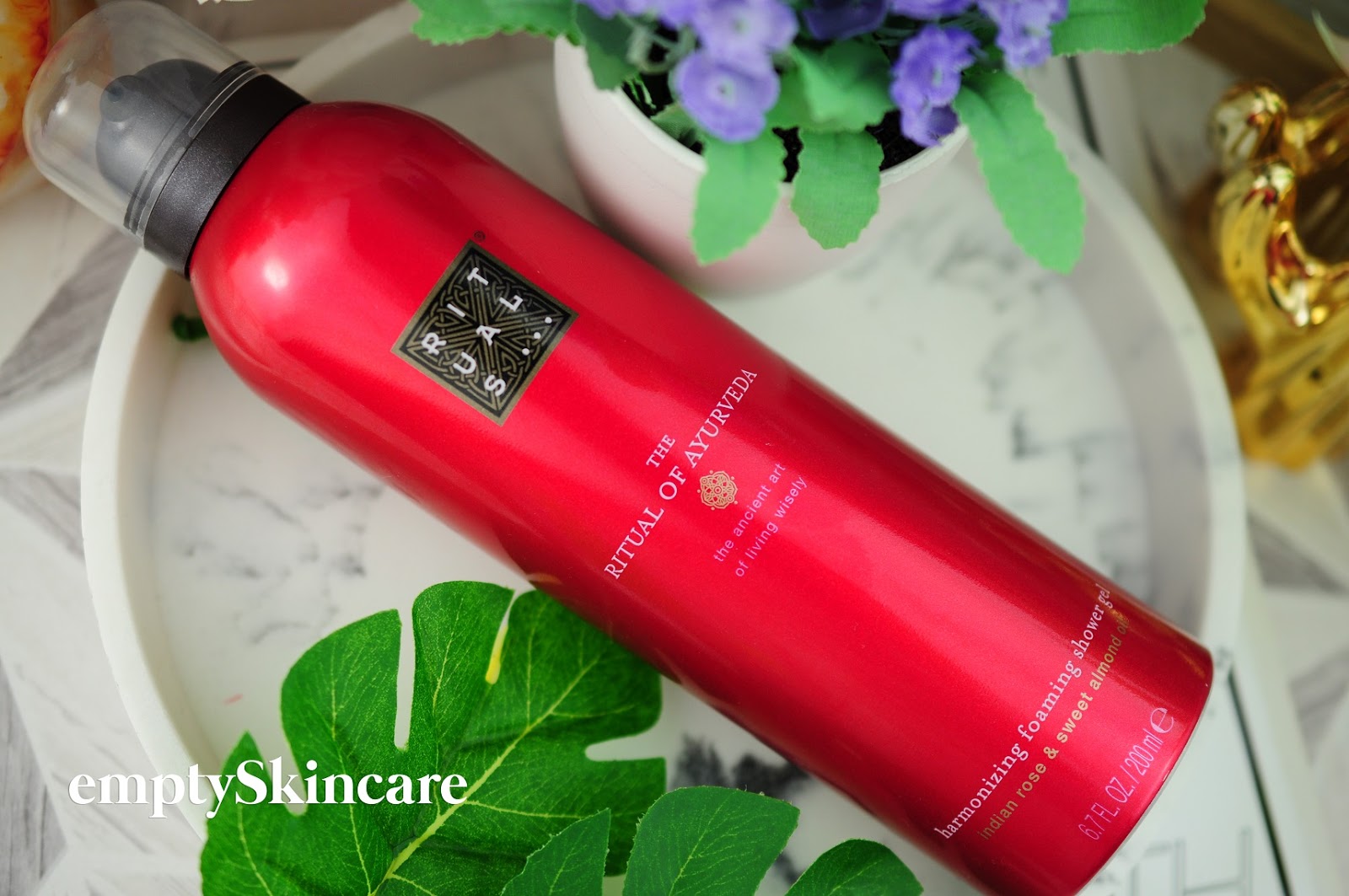 Rituals // Ritual of Ayurveda Foaming Shower Gel Review Empty Skincare