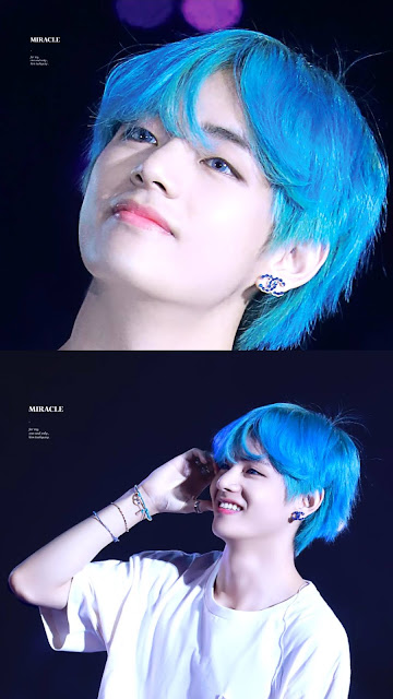 BTS Taehyung (V) Lockscreen Wallpaper - Blue Hair - K-POP STOCK