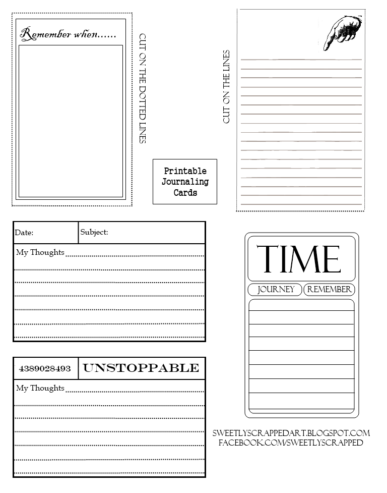 Sweetly Scrapped Free Printable Journaling Cards Ephemera Inspired