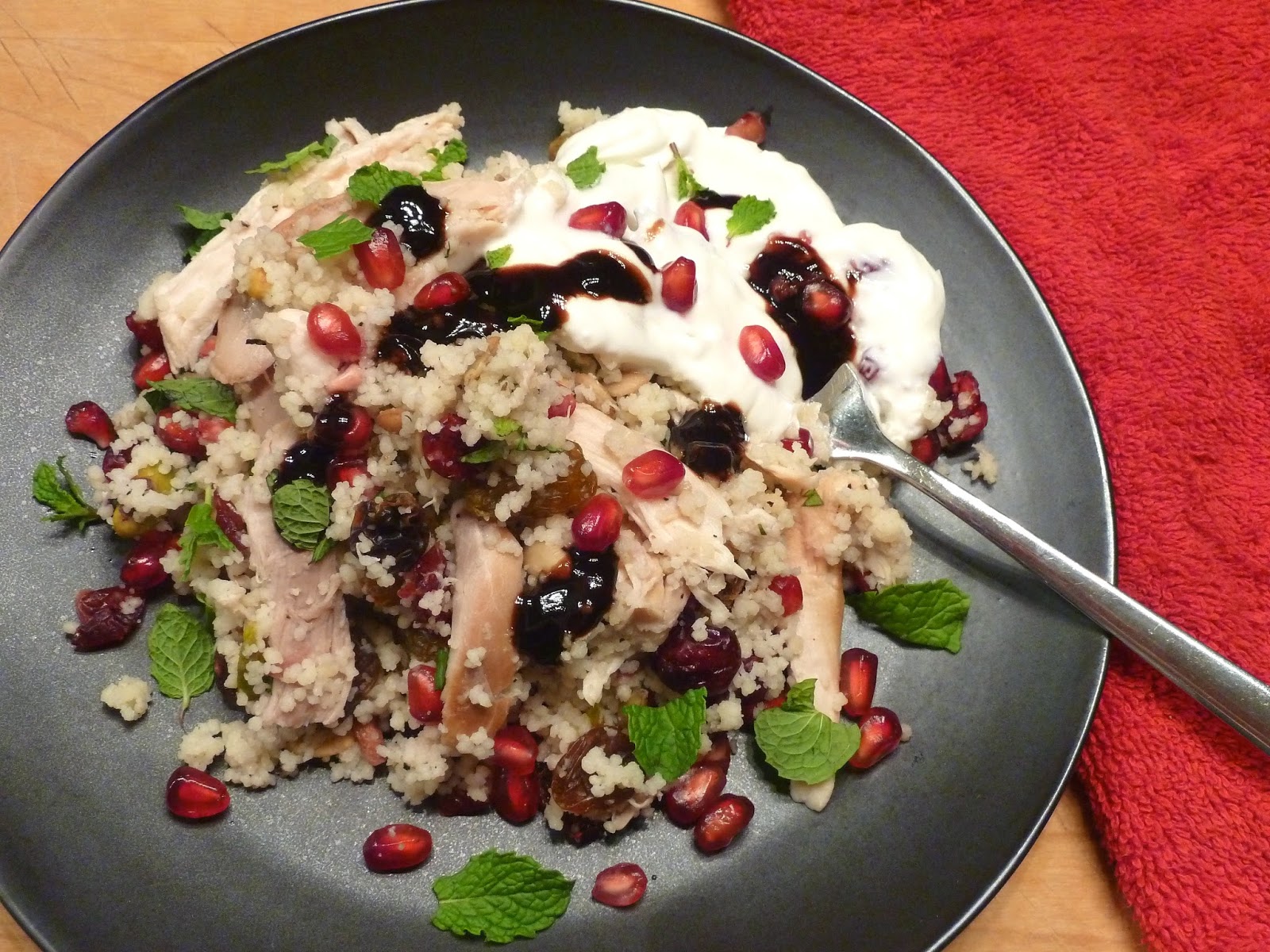 Cracked Pepper Couscous with Turkey or Chicken